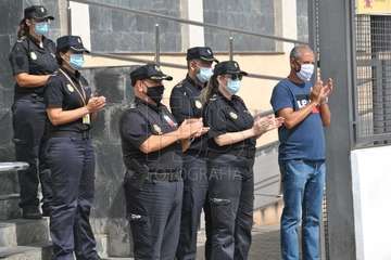 Homenaje a Jesús García Aller, comisario-jefe de la Policía Nacional de Telde (Foto Francisco Javier Santana)